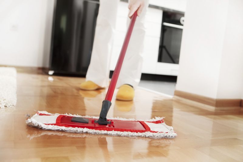 VASKE GULV: Du er ikke ferdig før du har vasket gulvet. Husk at du ikke må bruke for mye vann på tregulv eller parkett.