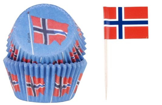 MUFFINSFORM/STICKS NORSKE FLAG