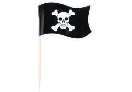 Kakepynt piratflagg sticks 50 stk